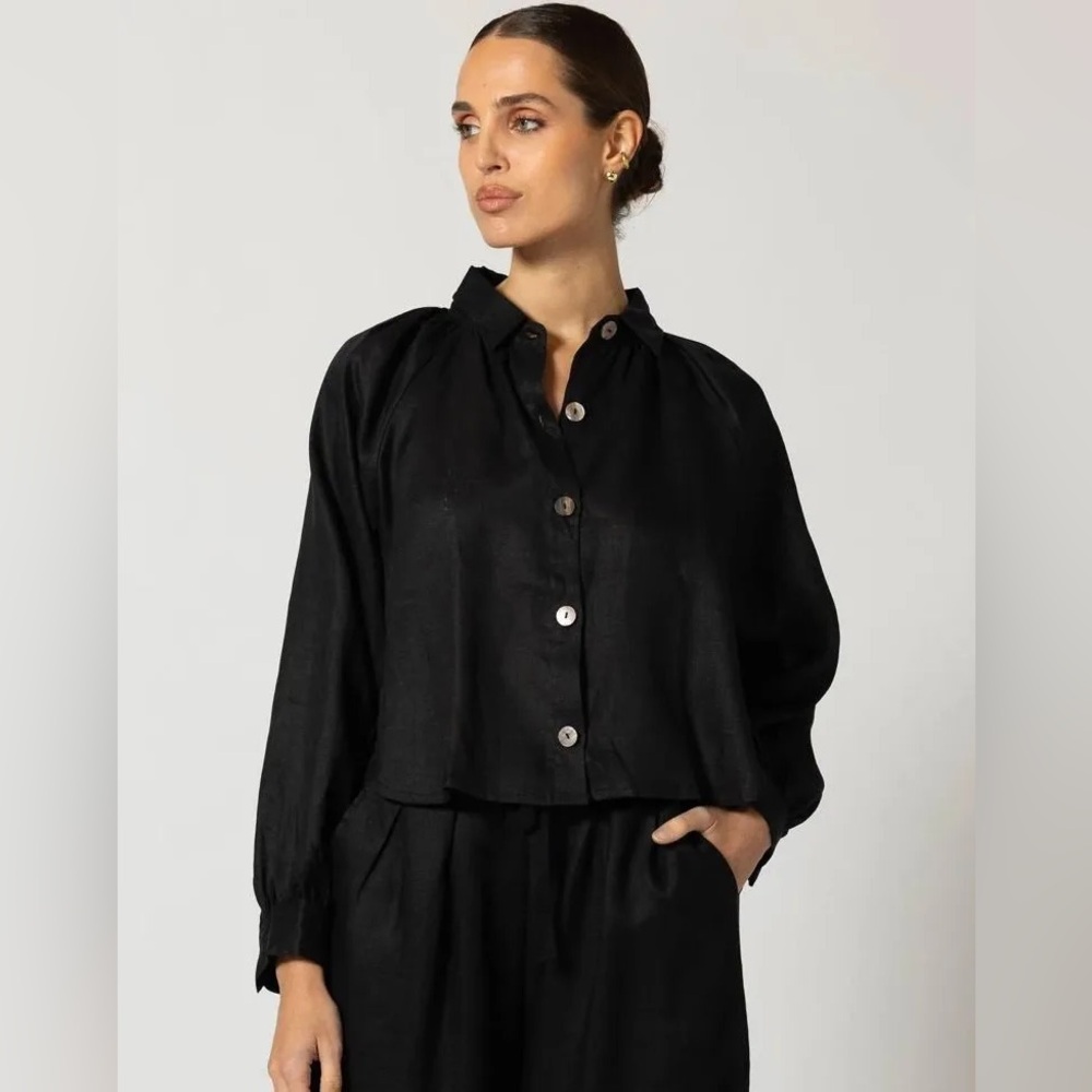 Cleobella Black Button Down Shirt - image 1